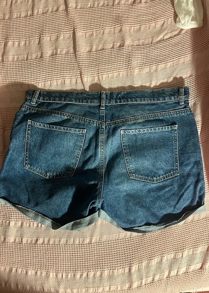 mavi kot şort - Görsel 2