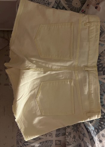 Sarı Mini Pamuklu Kadın Şort - Görsel 2