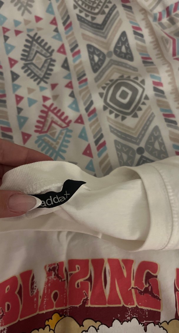 Baskılı Beyaz Bohem Kadın Tişört - Görsel 2