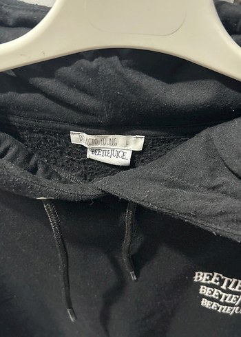 Siyah Kapüşonlu, Bel Detaylı Sweatshirt - Görsel 3