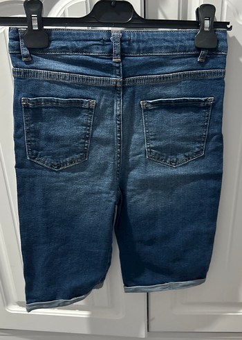 Kadın Mavi Midi Denim Şort - Görsel 2