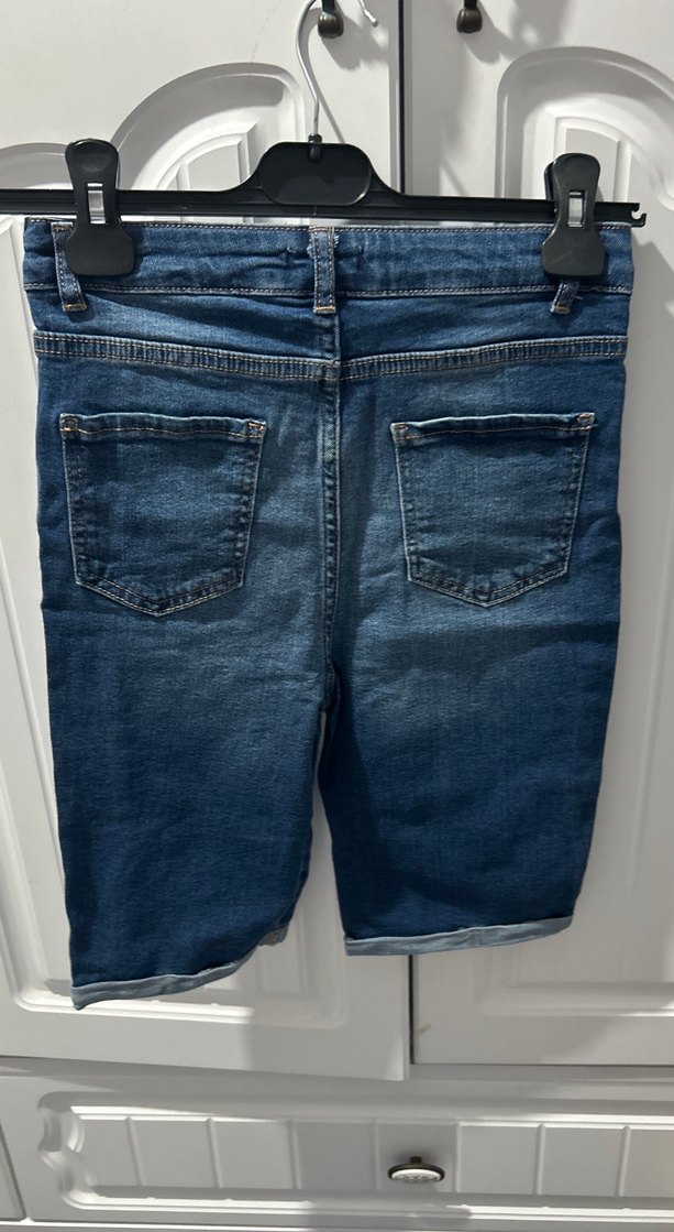 Kadın Mavi Midi Denim Şort - Görsel 2