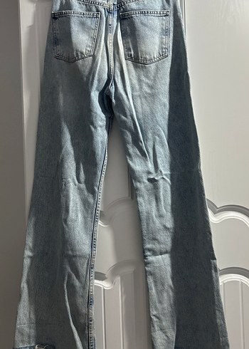 Gri Rahat Kesim Midi Kadın Kot Pantolon - Görsel 2