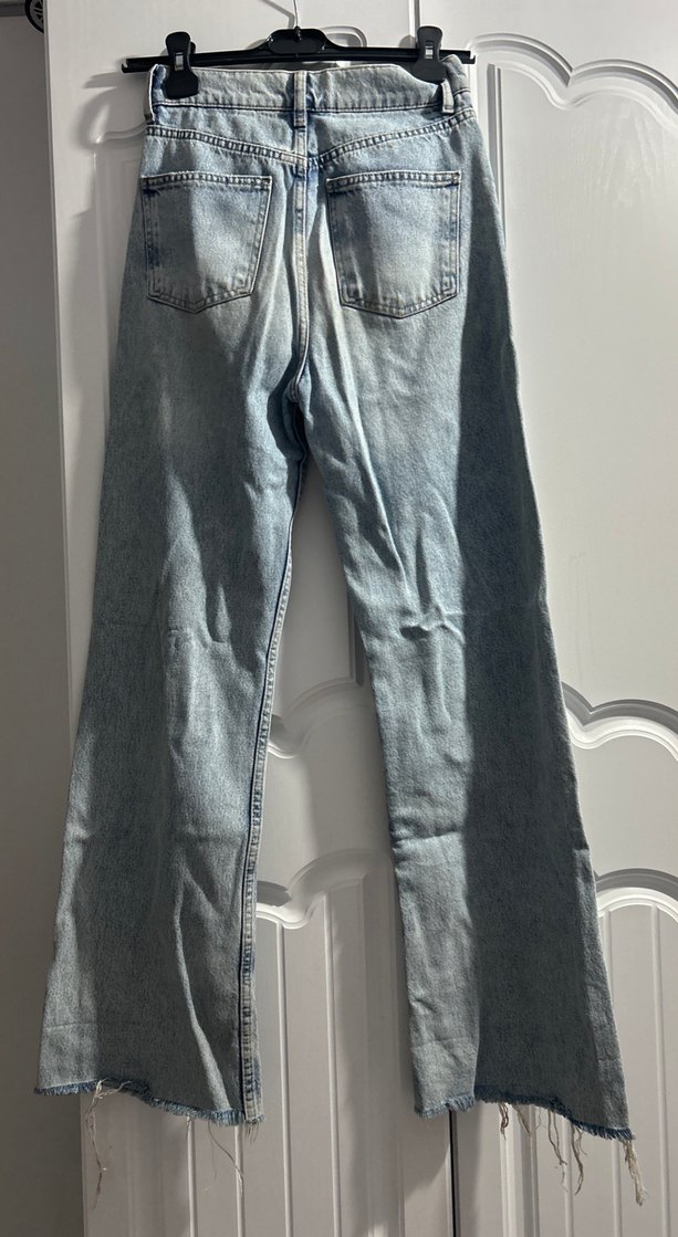 Gri Rahat Kesim Midi Kadın Kot Pantolon - Görsel 2