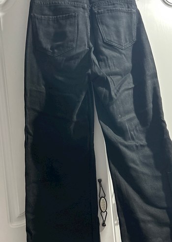 Siyah Rahat Kesim Midi Kadın Kot Pantolon - Görsel 2