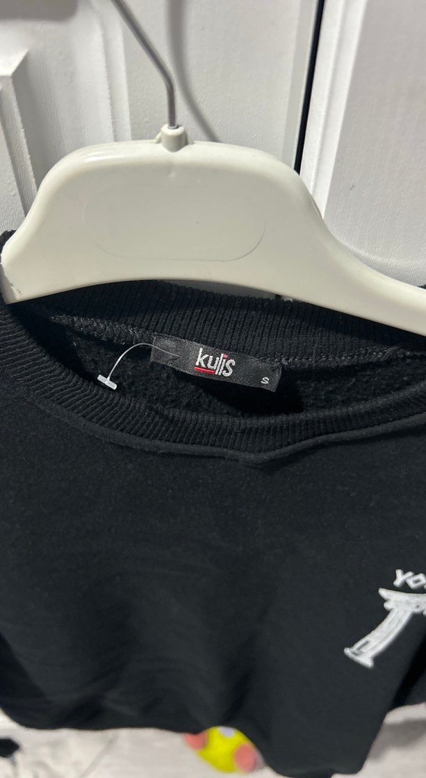 Siyah Baskılı Kadın Sweatshirt - Görsel 3