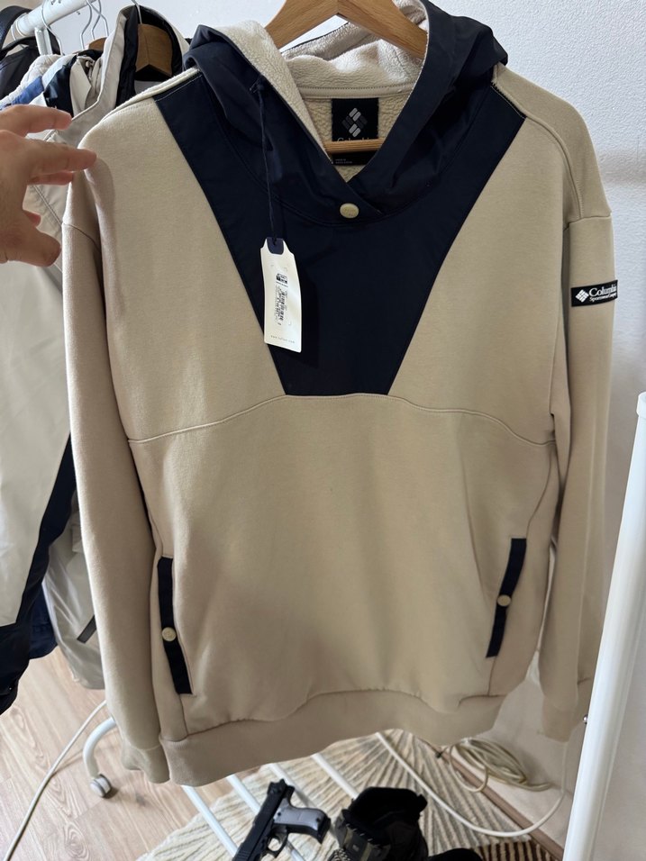 Kapüşonlu Baskılı Bej columbia sweatshırt orijinal - Görsel 5