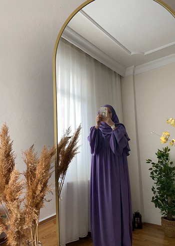 diğer Beden mor Renk Mor Pilili Uzun Kollu Kadın Elbise