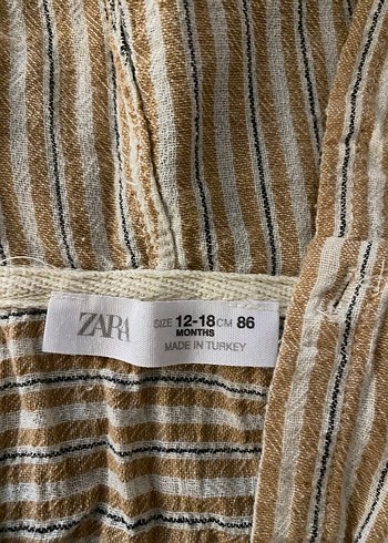 Bej Erkek Çocuk Keten müslin Kapüşonlu Gömlek - Görsel 2