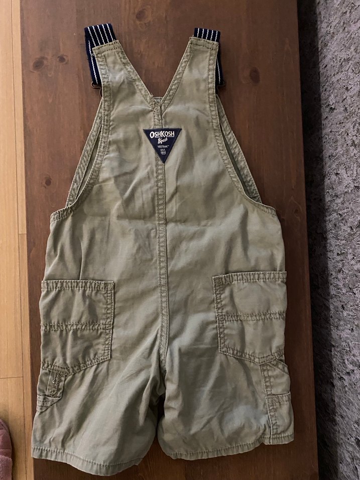 Erkek Çocuk Kahverengi Kot Şort Salopet - Görsel 2