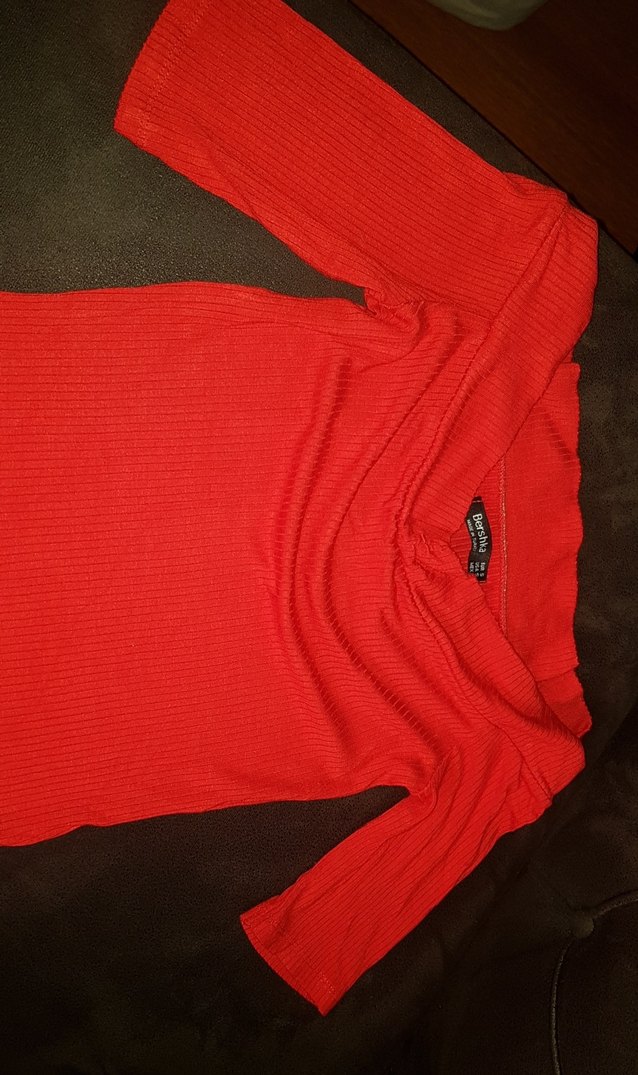 Kırmızı Kadın Kısa Kollu Bluz - Görsel 2