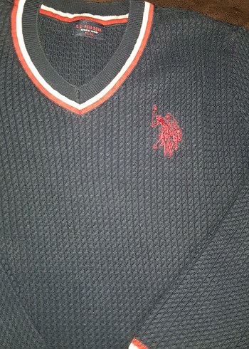 Erkek Lacivert V Yaka Örgü Kazak - Görsel 2