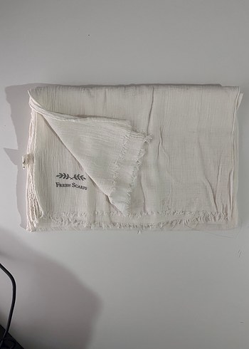 Beyaz Organik Kumaş Fresh Scarfs Marka Kadın Şal - Görsel 2