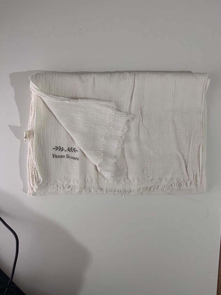 Beyaz Organik Kumaş Fresh Scarfs Marka Kadın Şal - Görsel 2