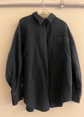 Kadın Koyu Lacivert Gömlek - Görsel 2