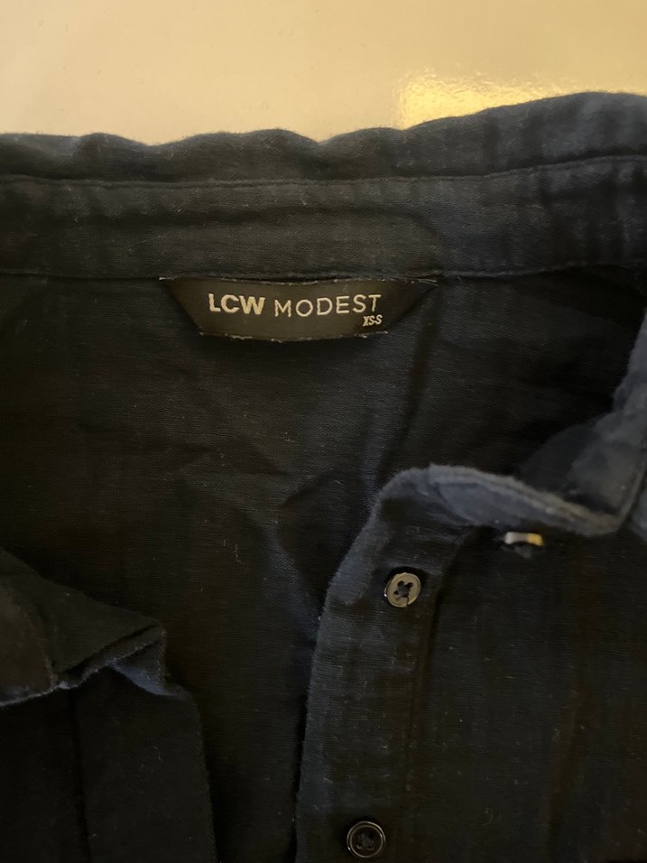 Kadın Koyu Lacivert Gömlek - Görsel 5