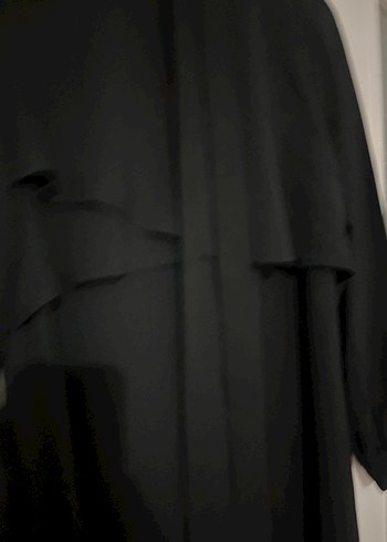 Siyah Uzun Kollu Drapeli Uzun Tunik - Görsel 2