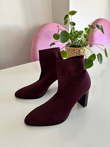 37 Beden Zara Bordo çorap bot