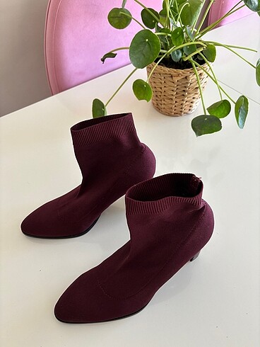 37 Beden bordo Renk Zara Bordo çorap bot