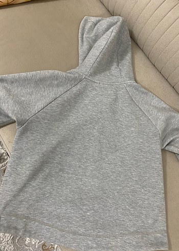 Nike Gri Kapüşonlu Fermuarlı Sweatshirt - Görsel 3