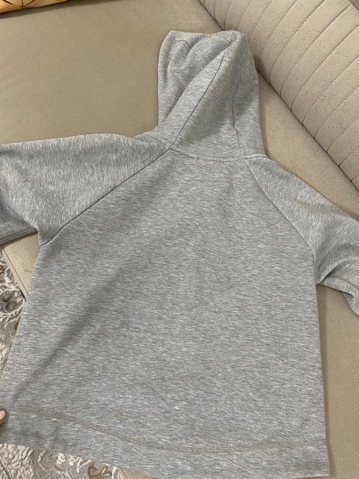 Nike Gri Kapüşonlu Fermuarlı Sweatshirt - Görsel 3