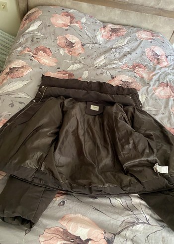 Colins Düğmeli Kahverengi Midi Kışlık Kadın Mont - Görsel 4