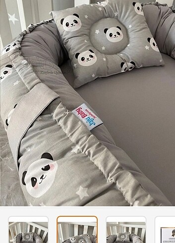 Diğer nest gri panda babynest ortapedik bebek yatağı