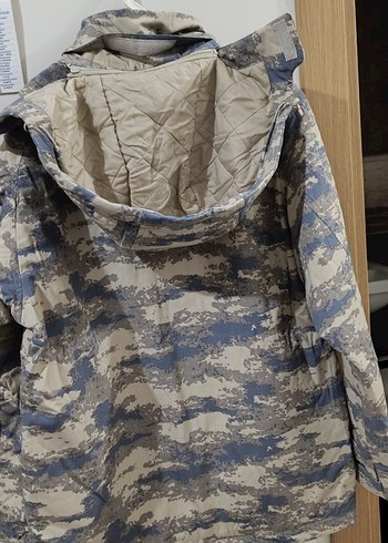 l/xl Beden Gri Kamuflaj Desenli Erkek Mont
