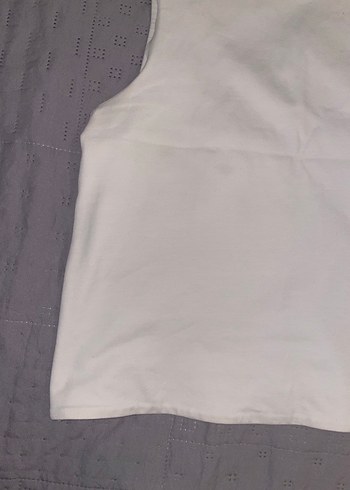 Beyaz sıfır kol crop - Görsel 3