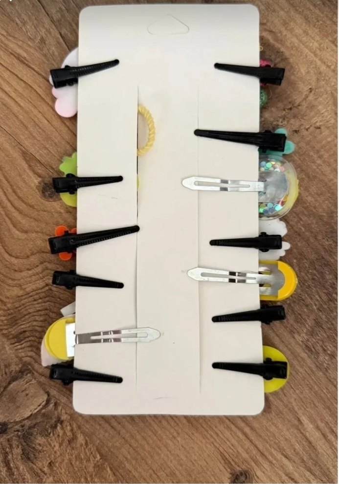 Renkli Boncuklu Çiçek ve Gökkuşağı Çocuk Toka Seti - Görsel 3