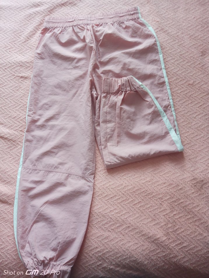 Pembe Paraşüt Kumaş Eşofman altı - Görsel 4