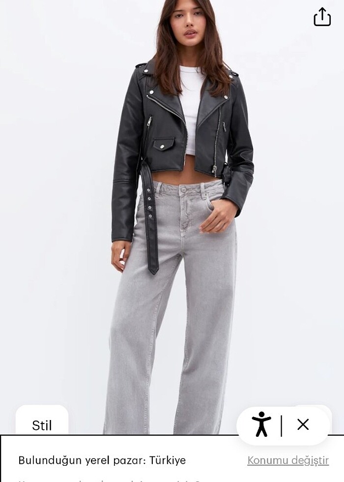 Pull & Bear kadın deri ceket - Görsel 4