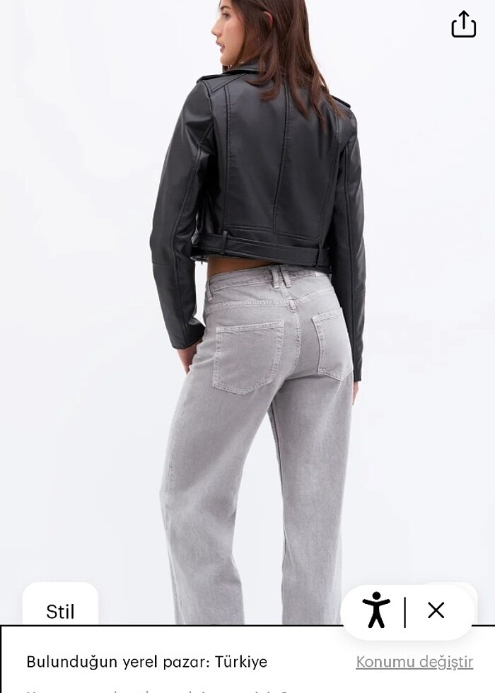 Pull & Bear kadın deri ceket - Görsel 5