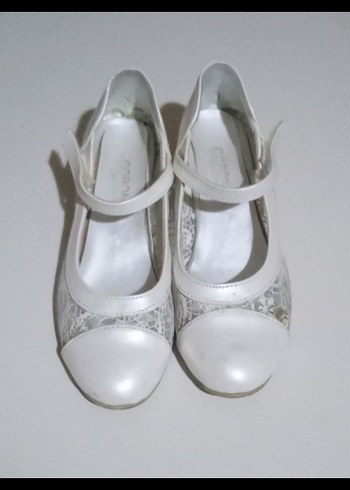 Beyaz Dantel Detaylı Kız Çocuk Babet - Görsel 3