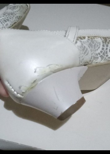 Beyaz Dantel Detaylı Kız Çocuk Babet - Görsel 5