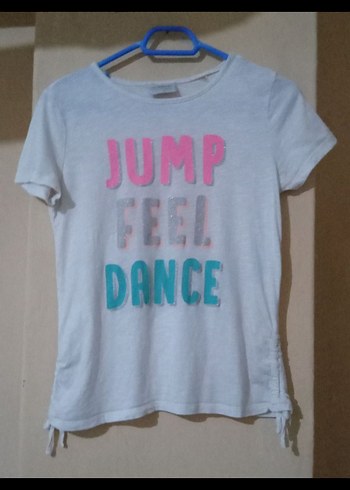 Beyaz Payetli Kız Çocuk Tişörtü - Görsel 2