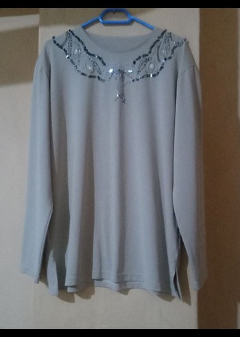 Boncuk İşlemeli Uzun Kollu Penye Kazak - Görsel 2