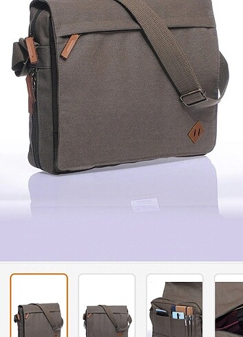 Kanvas Postacı Yatık Çapraz Çanta Haki - Görsel 2