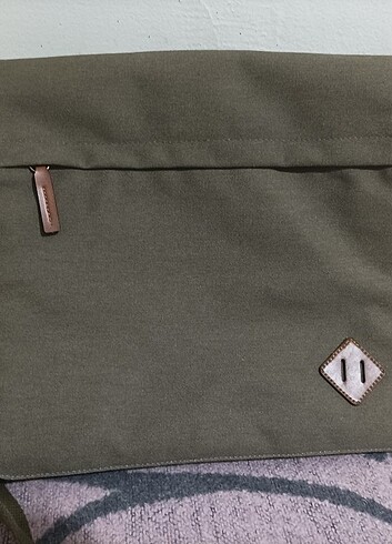 Kanvas Postacı Yatık Çapraz Çanta Haki - Görsel 5