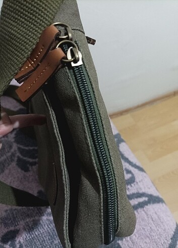 Kanvas Postacı Yatık Çapraz Çanta Haki - Görsel 8