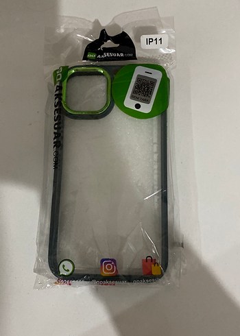Apple iPhone 11 Şeffaf Koyu Yeşil Kılıf