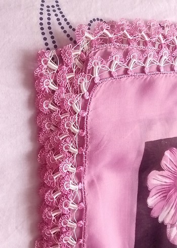 Dantel Detaylı Çok Renkli Kadın Fular - Görsel 3