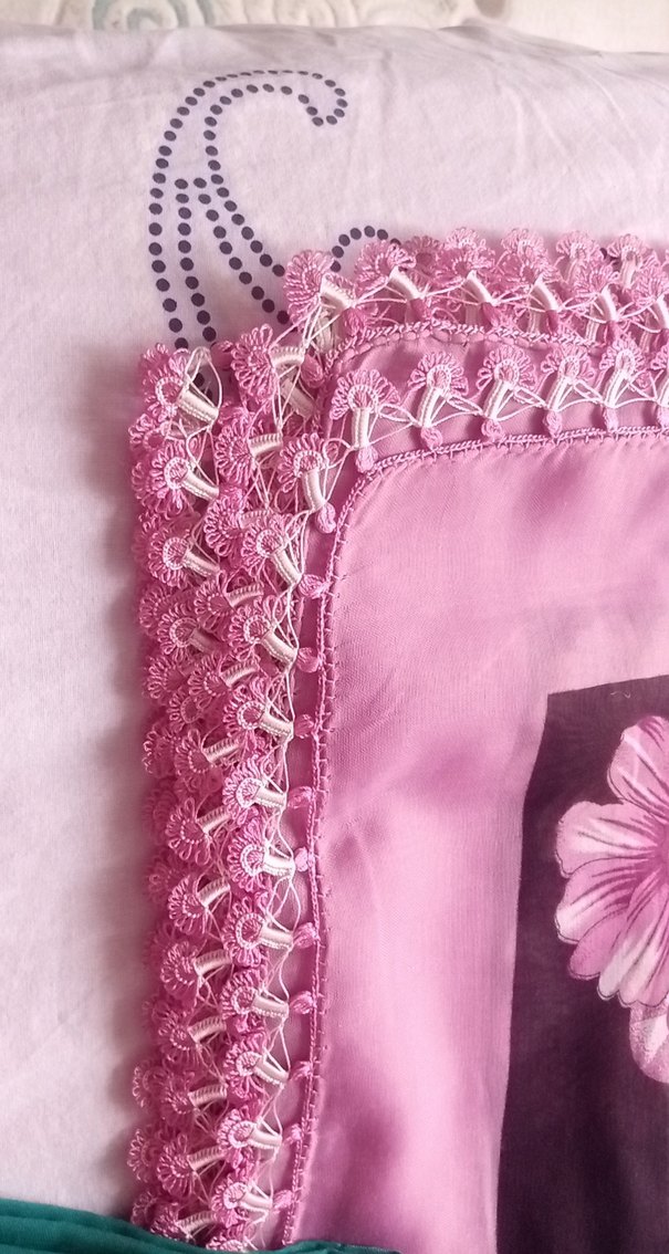 Dantel Detaylı Çok Renkli Kadın Fular - Görsel 3