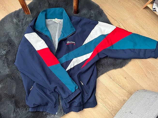 l Beden mavi Renk vintage bomber ceker
