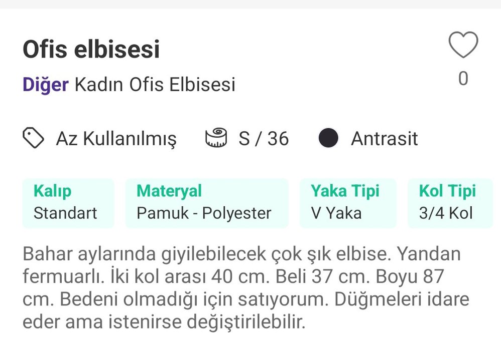 Düğmeli Antrasit Klasik Ofis Elbisesi - Görsel 4