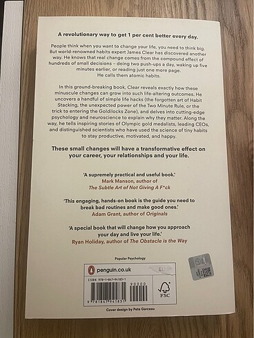 Atomic Habits İngilizce Kitap