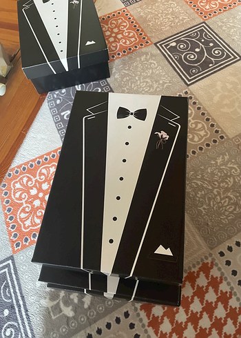 Altınyıldız Klasik Siyah çeyiz damat bohçası kutusu