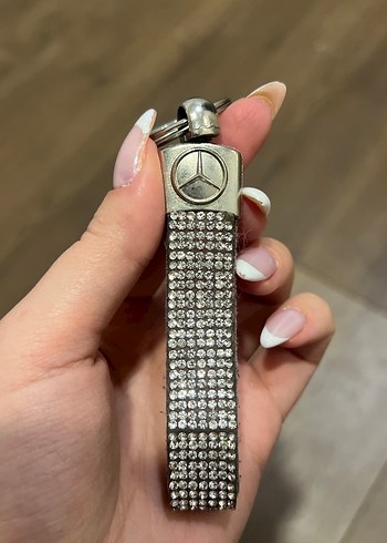 Gri Taşlı Metal Anahtarlık - Görsel 2