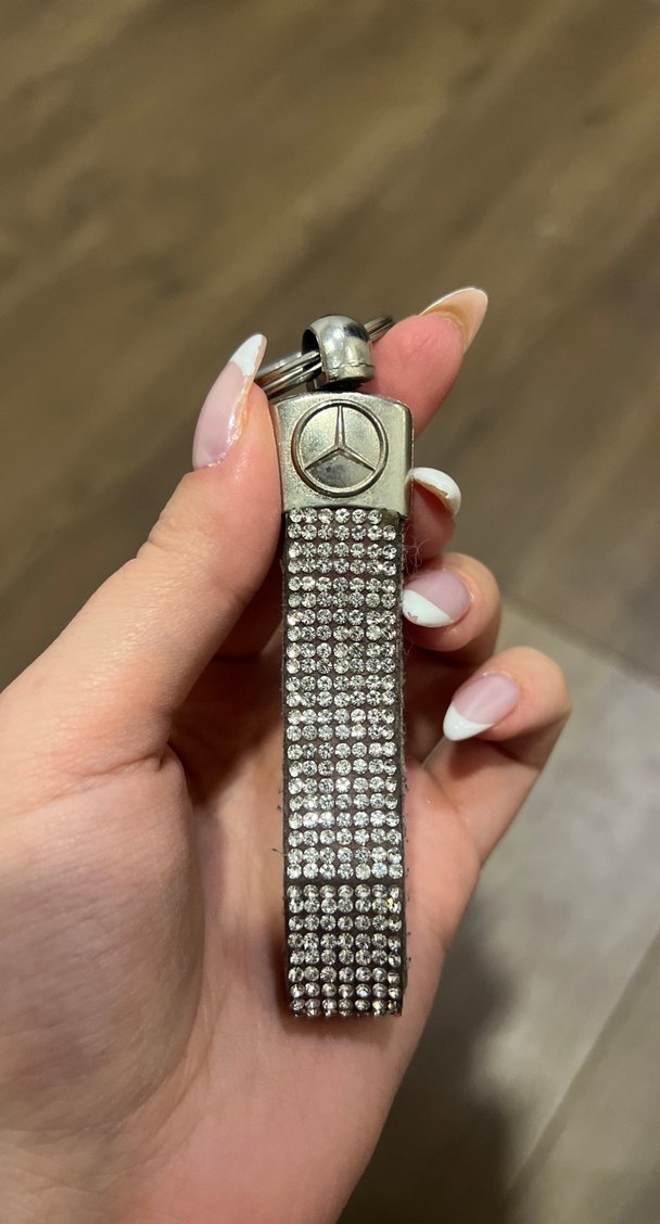 Gri Taşlı Metal Anahtarlık - Görsel 2