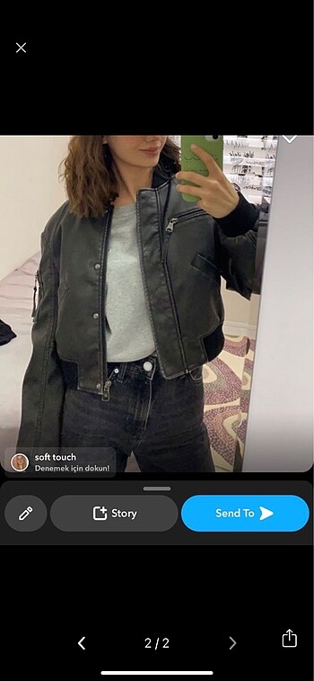 Bershka Bershka bomber deri ceket